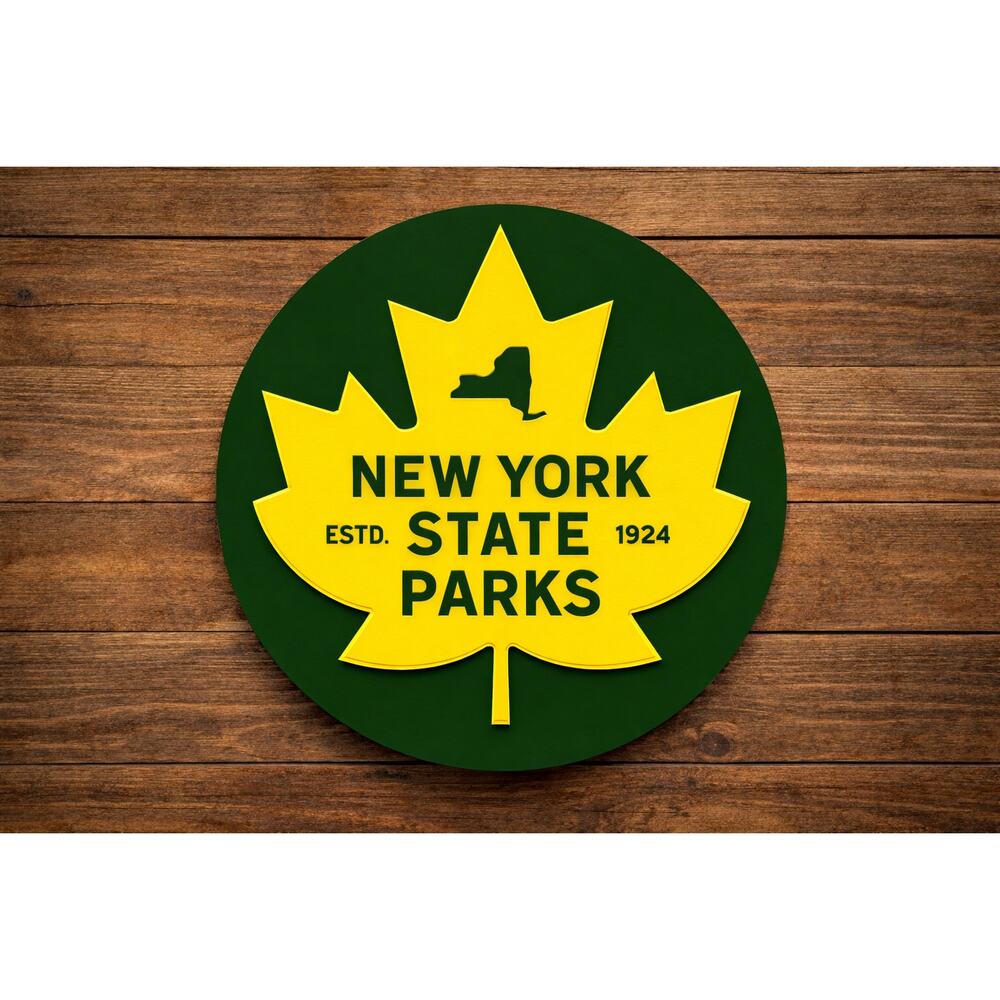 New York State Park Sign Road Street Badge Marker Logo Hike Trail Camp Outdoors
